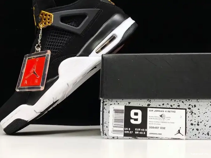 308497-032 Royalty Gold-White Jordan Black 4 Air Metallic 0416
